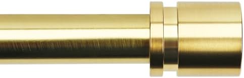 Byondeth Adjustable Curtain Rod 1 Inch Diameter with Gold Aluminum Finials