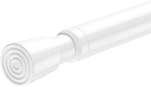 AIZESI Spring Tension Curtain Rod 265-36 Inch Adjustable White Rod No Drilling