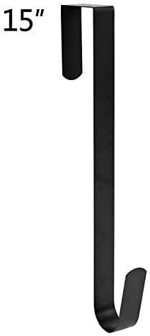 Sattiyrch 15 Inch Sturdy Steel Wreath Hanger Hook Black