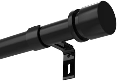 Byondeth Heavy Duty Adjustable Curtain Rods 1 Inch Diameter Black