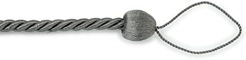 2 Pack Charcoal Polyester Curtain Tiebacks