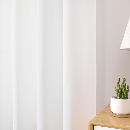 Tollpiz White Linen Valance 54 x 16 Inches Set of 1