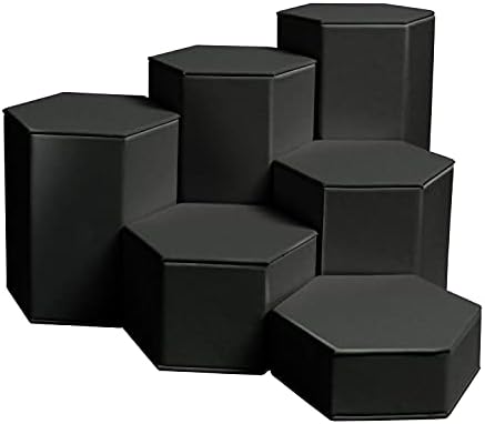 MOOCA Black Leatherette Jewelry Riser Set 6 Pcs