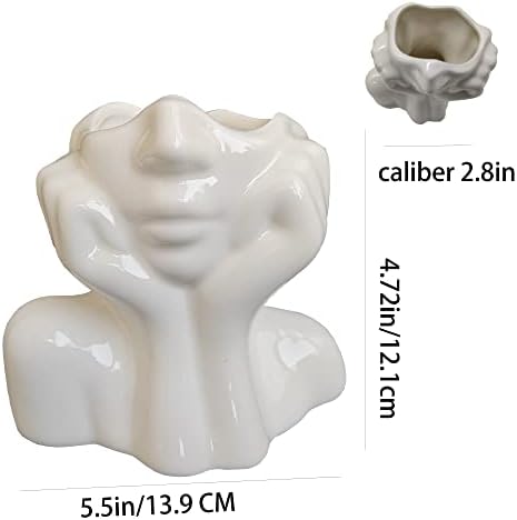White Face Ceramic Vase for Home Decor