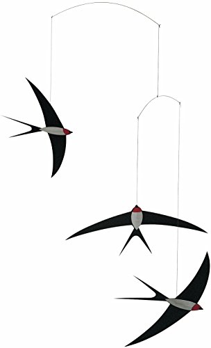 3 Swallow Hanging Mobile - 20 Inches - Handmade in Denmark