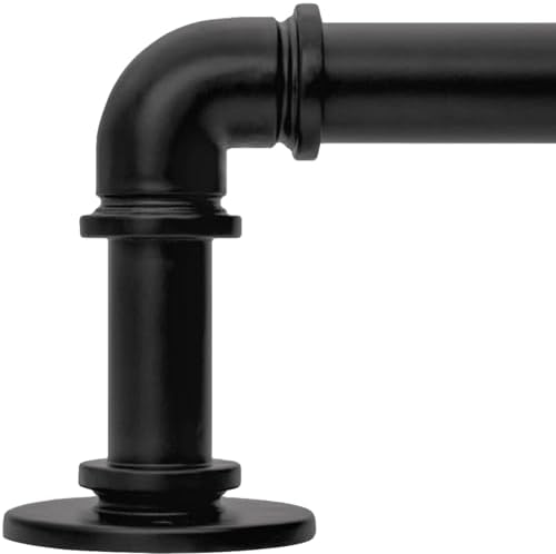 Industrial Curtain Rods 18-120 Inch Adjustable Blackout Rod with Wrap Around Design