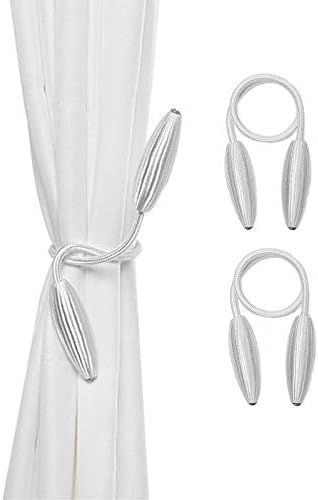 2-Pack Curtain Holdbacks White Modern Tiebacks