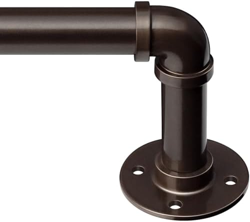 Zeerobee 1 Inch Curtain Rods for Windows 32 to 48 Antique Bronze