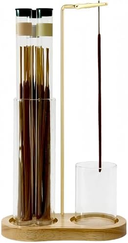 Moocervi Glass Incense Holder with Storage and Ash Catcher