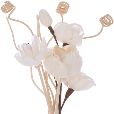 9 Pcs Reed Diffuser Sticks Set with Natural Rattan and Flower Designs