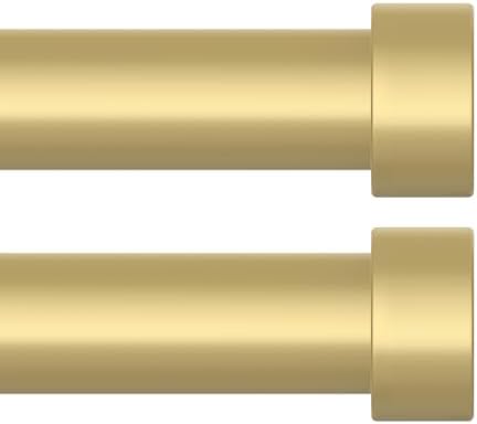 OLV 2 Pack Gold Adjustable Curtain Rods for Windows 48-84 Inch