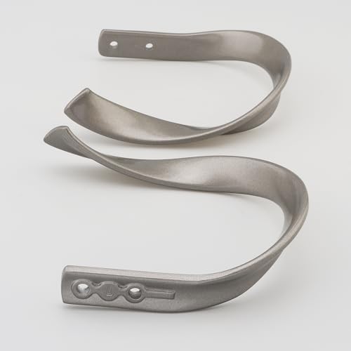 4 Pack Curtain Holdbacks Aluminum Alloy Heavy Duty U-Shape Window Hooks Grey