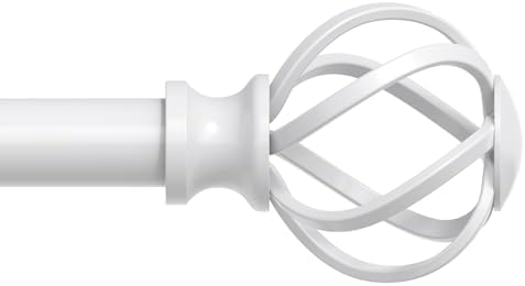 VOIIY 36-72 Inch Curtain Rods with Twisted Cage Finials