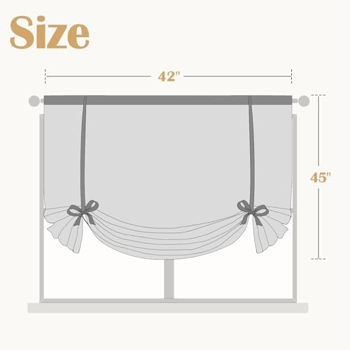 Jinchan Linen Valance Curtain 45 Inch Slate Blue
