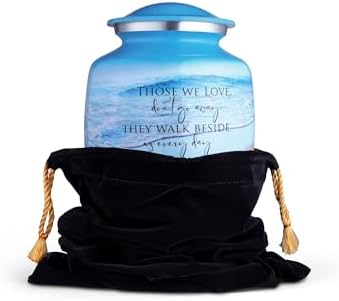 Cremation Urn for Human Ashes - Ocean Blue Large