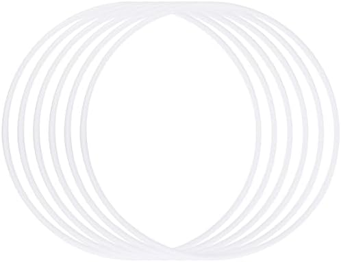 6 Pack White Plastic Dream Catcher Hoops 118 Inch