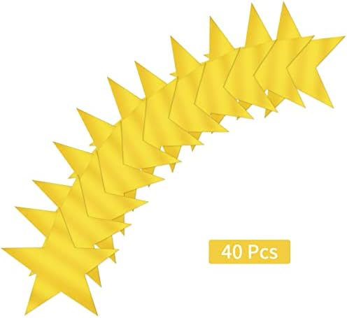 40 Pcs Gold Metallic Star Cutouts for Party Decorations