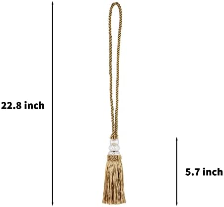 Curtain Tiebacks with Tassel Gold 2 Pack