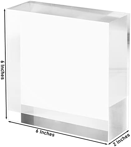 CiaoHER Clear Acrylic Cube Display Stand 2in Thick