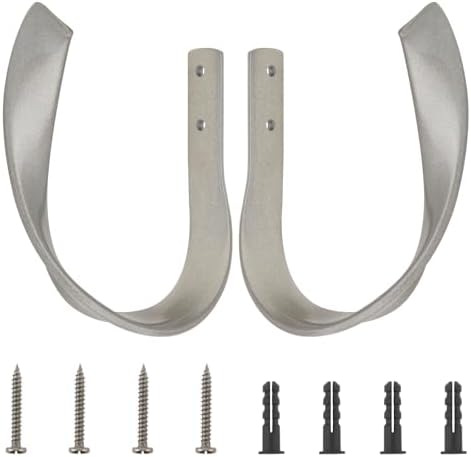 4 Pack Curtain Holdbacks Aluminum Alloy Heavy Duty U-Shape Window Hooks Grey