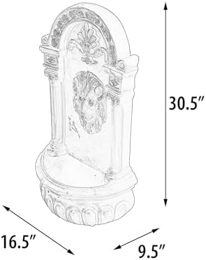 Terra Cotta Lion Wall Fountain - Hanging Design with Ornate Details