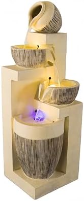 Fengshui Caishen Indoor Water Fountain Yellow