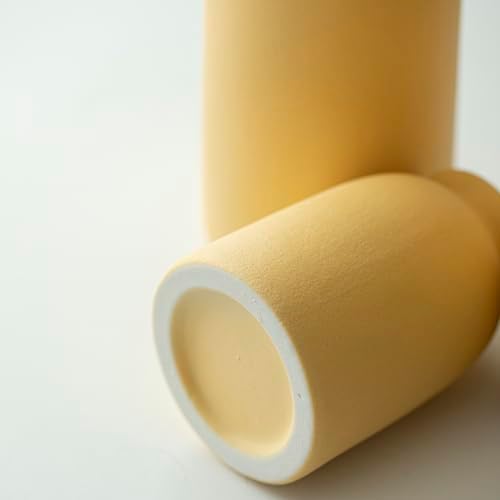 TINCTOTNIC Ceramic Vase Set 3 Distressed Yellow
