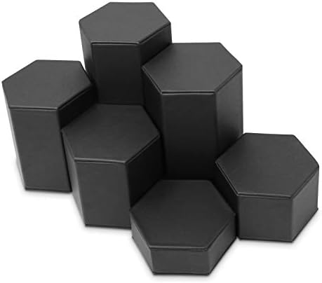 MOOCA Black Leatherette Jewelry Riser Set 6 Pcs