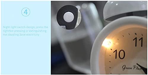 POUERW Metal Silent Alarm Clock with Nightlight
