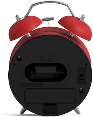 NEWGATE Charlie Bell Echo Alarm Clock Red Modern Retro Design