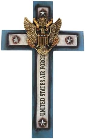 Bald Eagle Air Force Wall Cross Sculpture