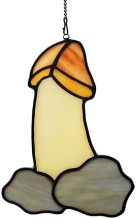Funny Mushroom Stained Glass Suncatcher for Window