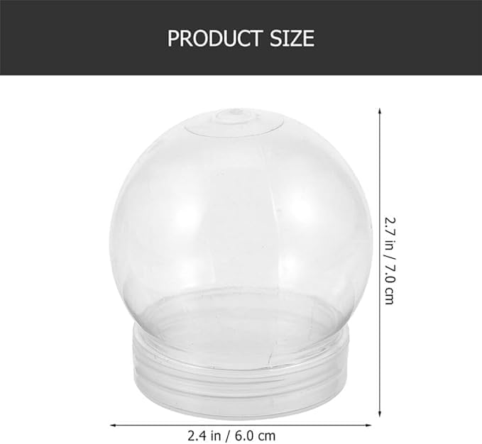15 Pack 3 Inch Clear Snow Globe Jar DIY Craft Set