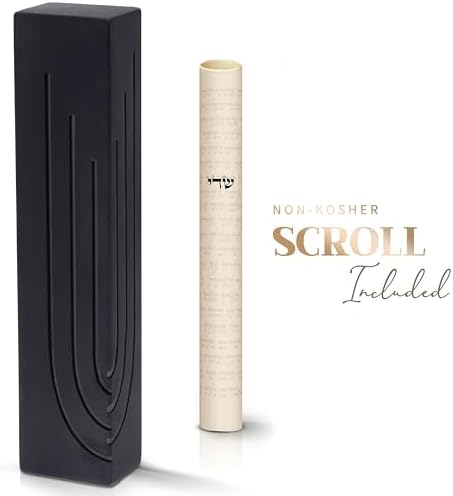 SURI Modern Concrete Mezuzah with Scroll and Shin