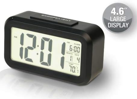 RCA Portable Alarm Clock with Auto Night Light