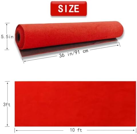 Extra Thick Red Carpet Runner for Party 3x10ft