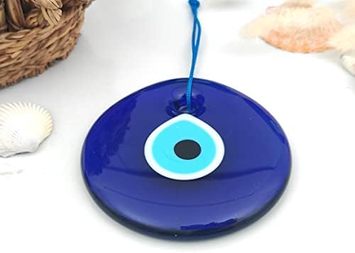 35 Inch Blue Glass Evil Eye Wall Decor