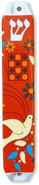 Ceramic Mezuzah Red Decorative