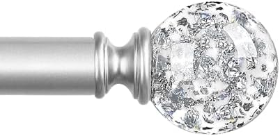 Silver Crystal Curtain Rods 18-60 Inches Adjustable