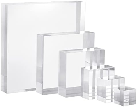 CiaoHER Clear Acrylic Cube Display Stand 2in Thick