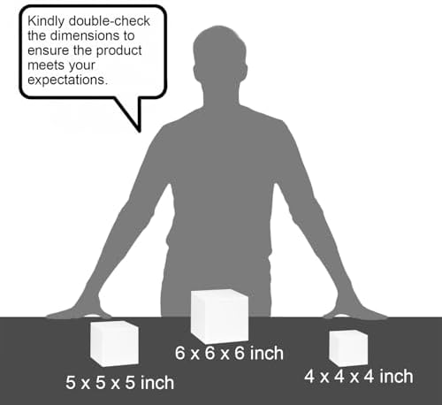 Red Co Glossy White Acrylic Cube Display Riser Stands 3-Pack