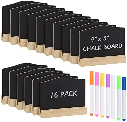 ALOTCHE Mini Chalkboard Signs Set with Stand 16 Pack