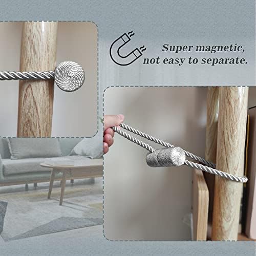 Hion Magnetic Curtain Holdbacks Grey 4 Pack