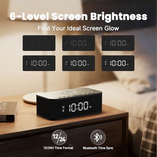 Digital Alarm Clock with White Noise and Bluetooth