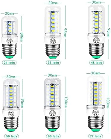 Energy Saving E14 LED Corn Bulbs 4Pack 6000K Daylight White