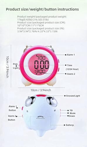 Super Loud Alarm Clock with Twin Bell and Backlight Display
