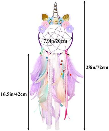 QtGirl Unicorn Dream Catcher Wall Decor for Kids