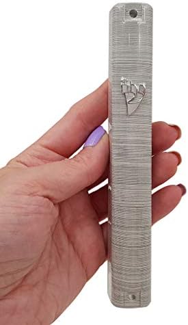 Waterproof Mezuzah Case with Scroll 3D Metal Design