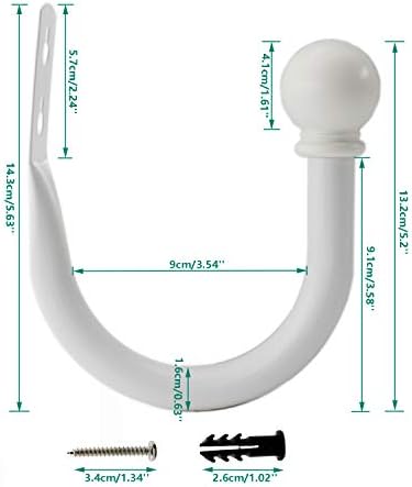 Ulifestar Decorative Curtain Holdbacks Hooks White