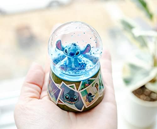 Disney Lilo Stitch Light-Up Snow Globe with Glitter 3 Inches